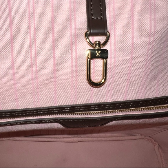 LOUIS VUITTON DAMIER EBENE NEVERFULL MM TOTE ROSE BALLERINE - Picture 12 of 16